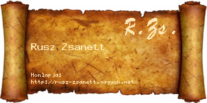 Rusz Zsanett névjegykártya